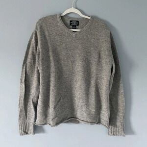 Ralph Lauren polo jeans co vintage 100% wool v-neck Sweater gray 14513